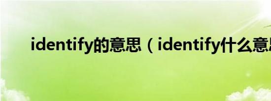 identify的意思（identify什么意思）