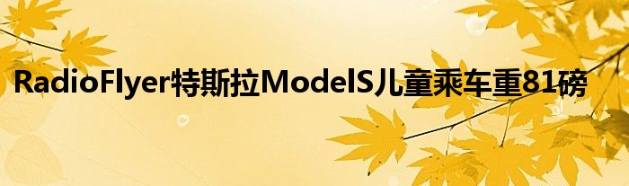 RadioFlyer特斯拉ModelS儿童乘车重81磅(图1)