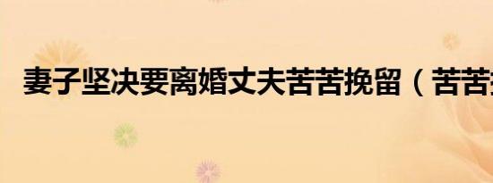 妻子坚决要离婚丈夫苦苦挽留（苦苦挽留）