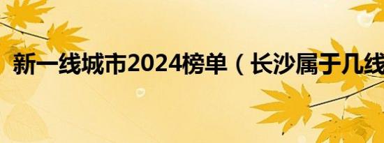 新一线城市2024榜单（长沙属于几线城市）