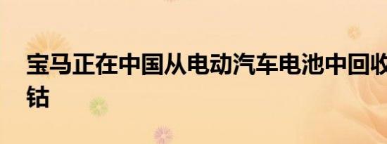 宝马正在中国从电动汽车电池中回收镍 锂和钴