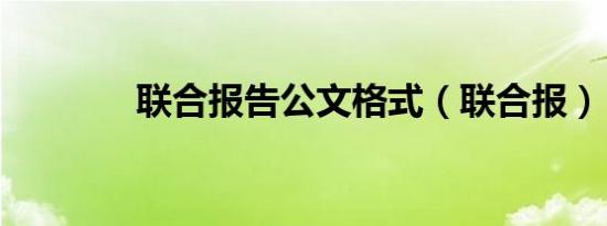 联合报告公文格式（联合报）