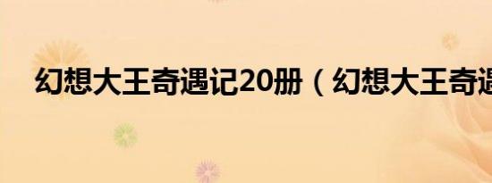 幻想大王奇遇记20册（幻想大王奇遇记）