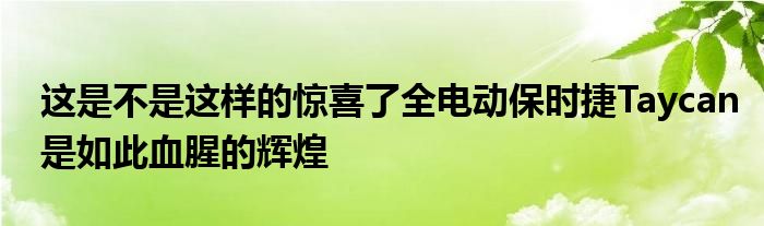 这是不是这样的惊喜了全电动保时捷Taycan是如此血腥的辉煌(图1)