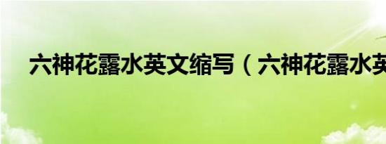 六神花露水英文缩写（六神花露水英文）