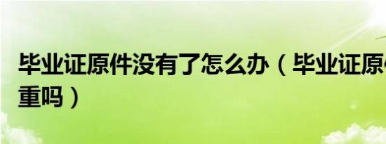 毕业证原件没有了怎么办（毕业证原件丢了严重吗）