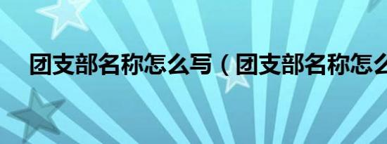 团支部名称怎么写（团支部名称怎么填）