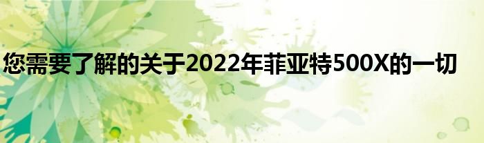 您需要了解的关于2022年菲亚特500X的一切(图1)