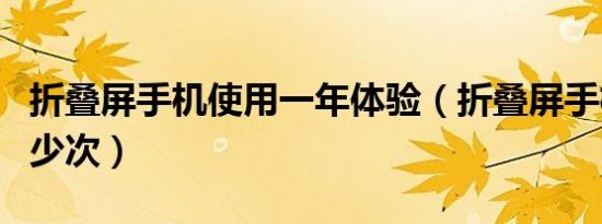 折叠屏手机使用一年体验（折叠屏手机能折多少次）