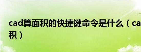 cad算面积的快捷键命令是什么（cad测量面积）