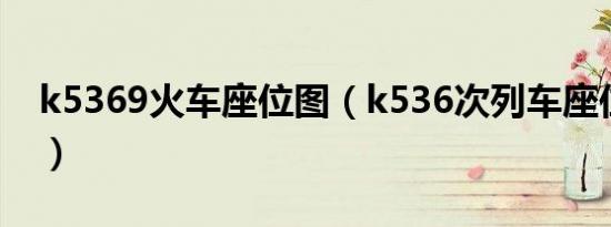 k5369火车座位图（k536次列车座位分布图）