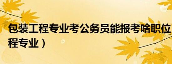 包装工程专业考公务员能报考啥职位（包装工程专业）