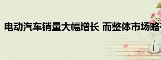 电动汽车销量大幅增长 而整体市场略有下降