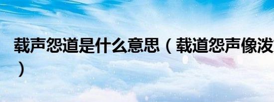 载声怨道是什么意思（载道怨声像泼妇打一肖）