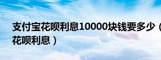 支付宝花呗利息10000块钱要多少（支付宝花呗利息）