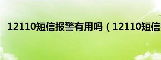 12110短信报警有用吗（12110短信报警）