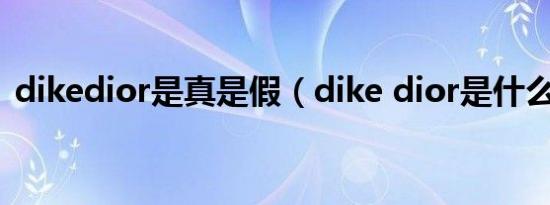 dikedior是真是假（dike dior是什么牌子）