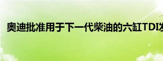 奥迪批准用于下一代柴油的六缸TDI发动机