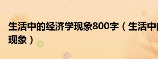 生活中的经济学现象800字（生活中的经济学现象）