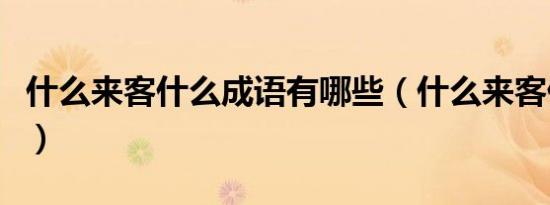 什么来客什么成语有哪些（什么来客什么成语）