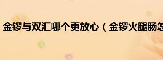 金锣与双汇哪个更放心（金锣火腿肠怎么样）