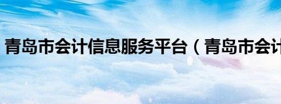 青岛市会计信息服务平台（青岛市会计信息）