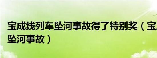 宝成线列车坠河事故得了特别奖（宝成线列车坠河事故）