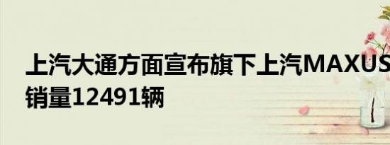 上汽大通方面宣布旗下上汽MAXUS品牌6月销量12491辆