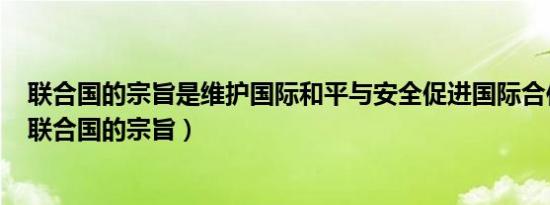 联合国的宗旨是维护国际和平与安全促进国际合作与发展（联合国的宗旨）