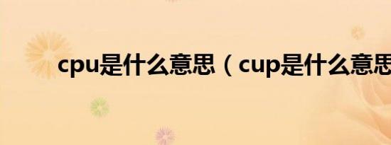 cpu是什么意思（cup是什么意思）