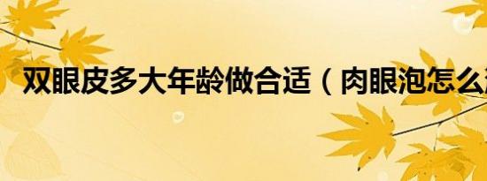 双眼皮多大年龄做合适（肉眼泡怎么消除）