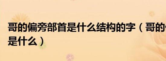 哥的偏旁部首是什么结构的字（哥的偏旁部首是什么）