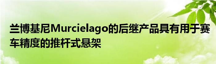 兰博基尼Murcielago的后继产品具有用于赛车精度的推杆式悬架(图1)