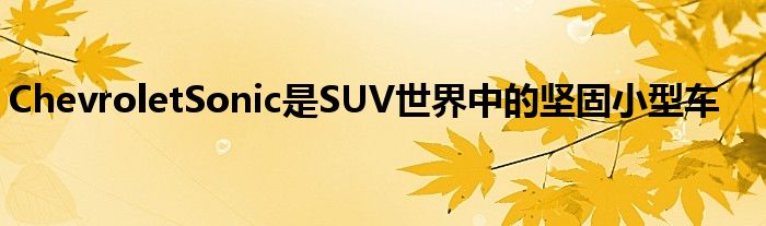 ChevroletSonic是SUV世界中的坚固小型车(图1)