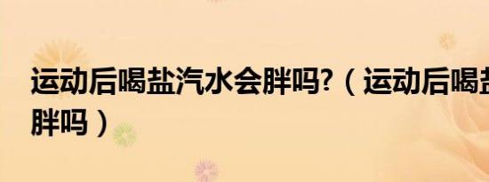 运动后喝盐汽水会胖吗?（运动后喝盐汽水会胖吗）