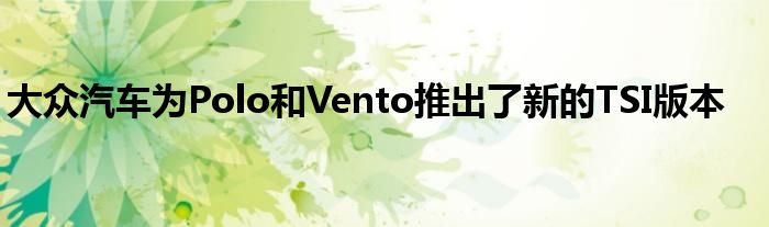 大众汽车为Polo和Vento推出了新的TSI版本(图1)