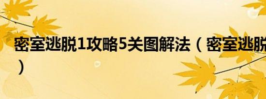 密室逃脱1攻略5关图解法（密室逃脱1第五关）