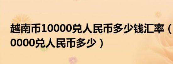 越南币10000兑人民币多少钱汇率（越南币10000兑人民币多少）