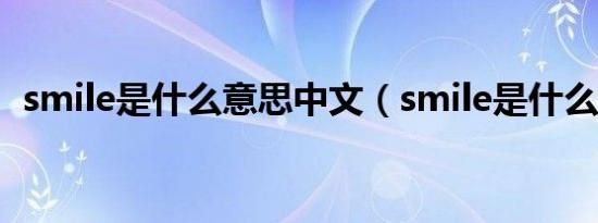 smile是什么意思中文（smile是什么意思）