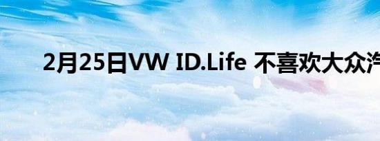 2月25日VW ID.Life 不喜欢大众汽车