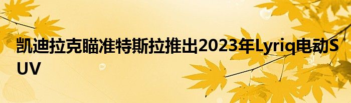 凯迪拉克瞄准特斯拉推出2023年Lyriq电动SUV(图1)