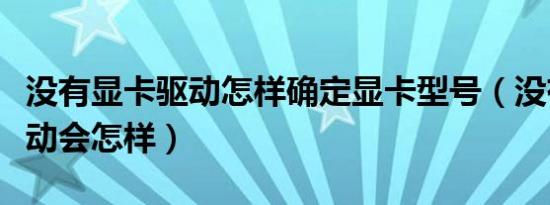 没有显卡驱动怎样确定显卡型号（没有显卡驱动会怎样）