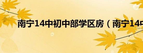 南宁14中初中部学区房（南宁14中）