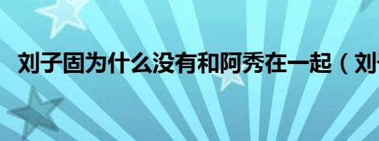 刘子固为什么没有和阿秀在一起（刘子固）