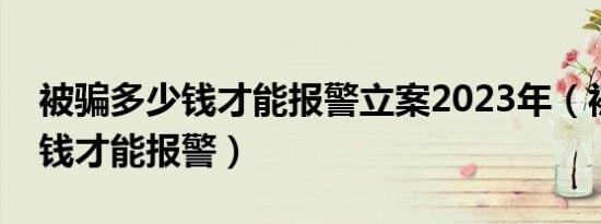 被骗多少钱才能报警立案2023年（被骗多少钱才能报警）