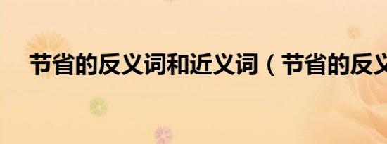 节省的反义词和近义词（节省的反义词）