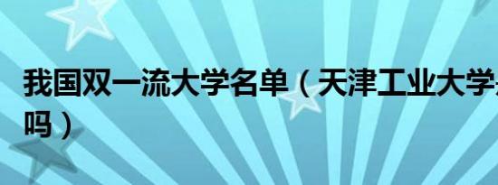 我国双一流大学名单（天津工业大学是双一流吗）