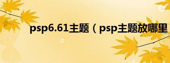 psp6.61主题（psp主题放哪里）