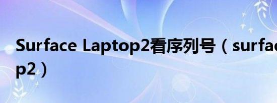 Surface Laptop2看序列号（surface laptop2）