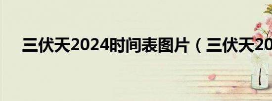 三伏天2024时间表图片（三伏天2019）